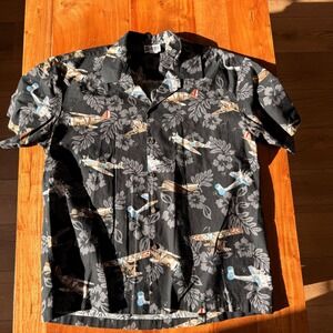 Aloha Republic Men's Hawaiian/Planes Short Sleeve Shirt Size XXL